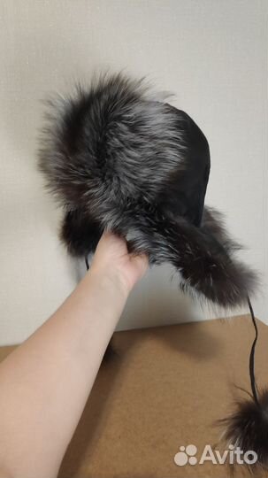 Шапка-ушанка с натуральным мехом