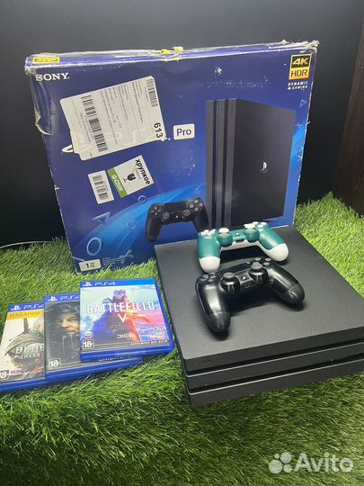 Sony PS4 Pro 1Tb+2 геймпада+4 диска