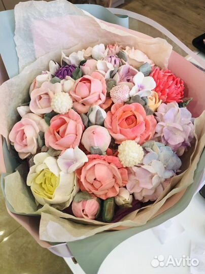 Зефирные цветы, пельмешки, коробочки, подарки