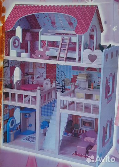 Кукольный домик с мебелью большой