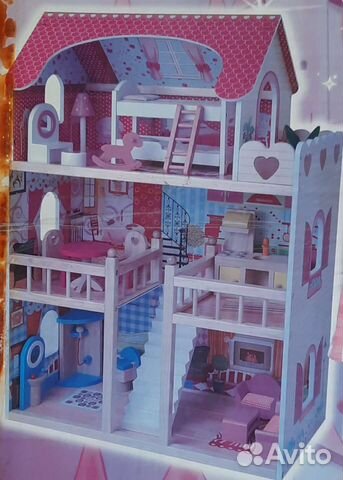 Кукольный домик с мебелью большой