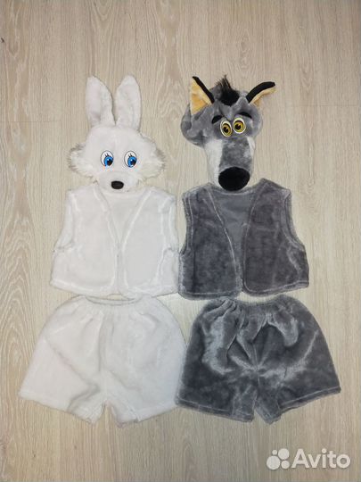 Новогодние карнавальные костюмы Зайчик и Волк