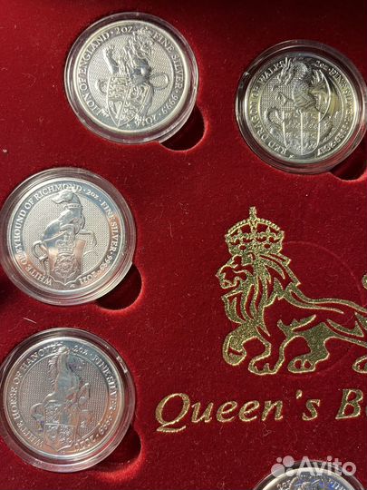 Серебро инвестиционные монеты Звери Королевы