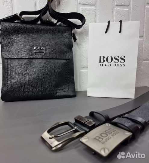 Hugo boss кожаная сумка мужская