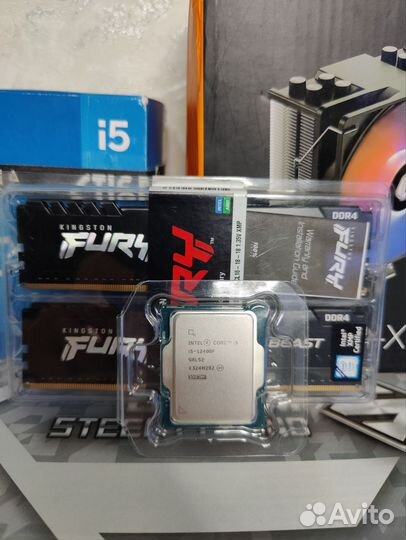Новый комплект i5 12400f+Asrock b660m+16gb+кулер