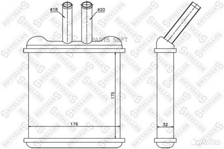 Stellox 1035074SX Радиатор печки без AC Daewoo Nub