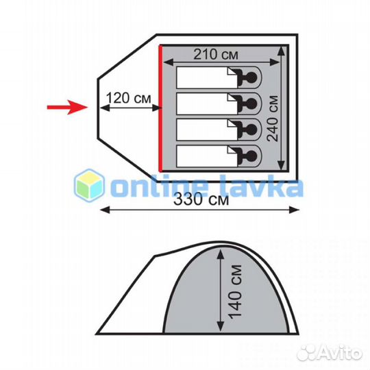 Палатка с тамбуром