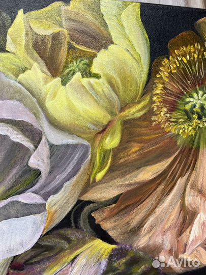 Картина маслом на холсте цветы