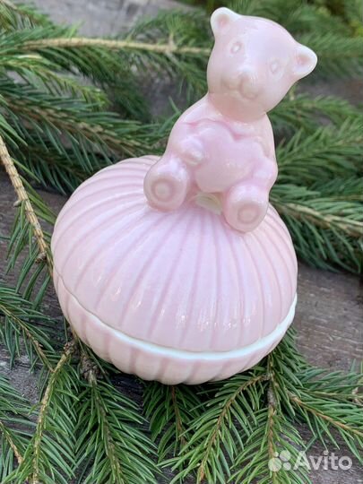 Шкатулка фарфоровая Мишка Тедди новая Испания