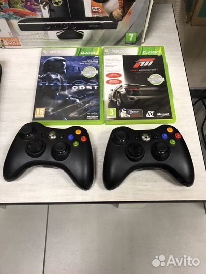 Xbox 360 S, 250GB, kinnect, диски, игры
