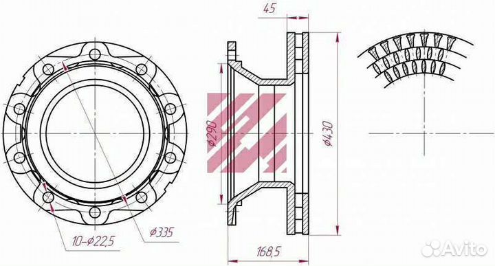 Диск тормозной Шмитц вентилируемый
