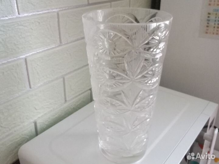 Большая хрустальная ваза СССР и пепельница СССР