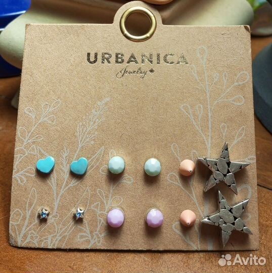 Украшения серьги(гвоздики)(пакетом) 6 пар