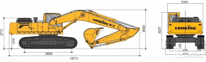 Гусеничный экскаватор Lonking CDM6336, 2023