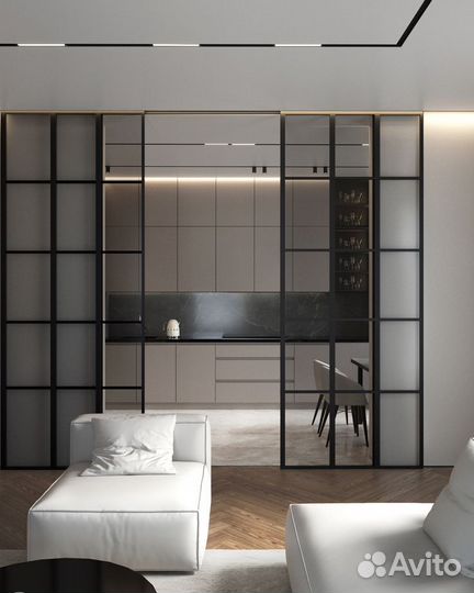 Раздвижные перегородки лофт