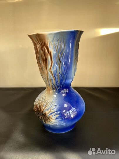 Ваза керамическая сине-коричневая 26 см