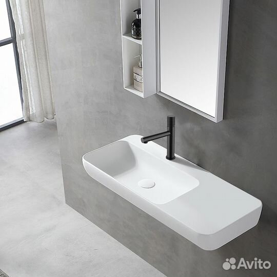 Смеситель для раковины Vincea Groove VBF-4G1MB черный матовый