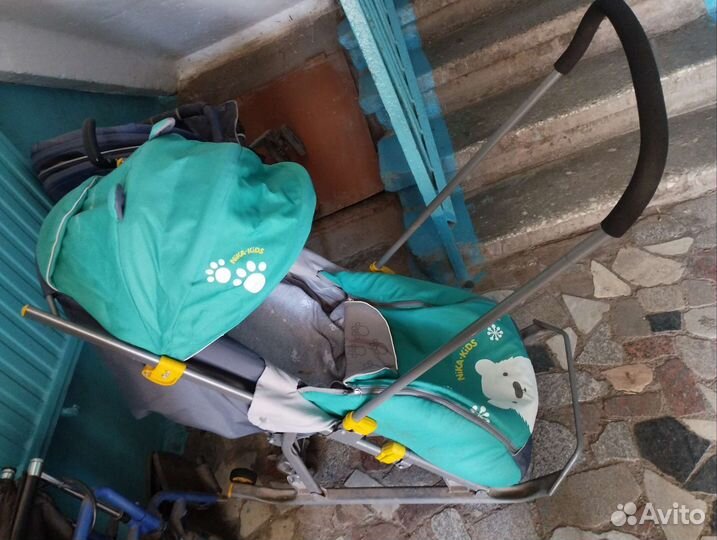 Детские санки коляска с колесами