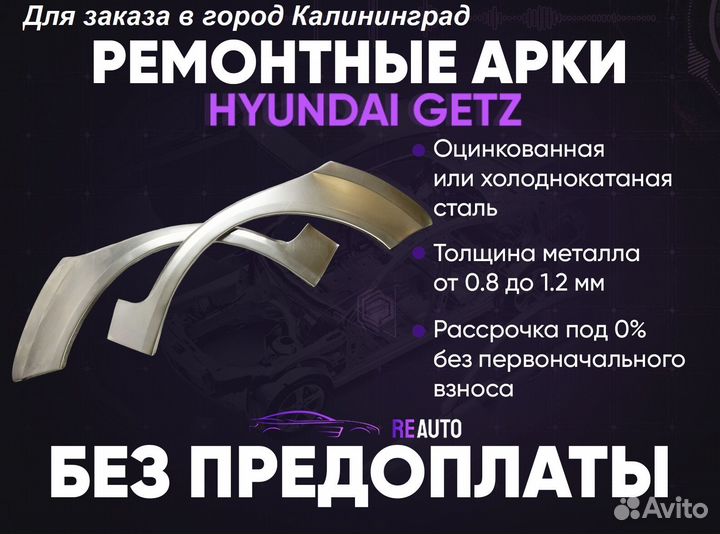 Ремонтные арки на Hyundai Getz