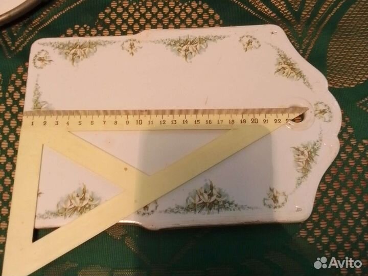 Сырная доска, соусник Кузнецов, блюдо.Антик.19 век