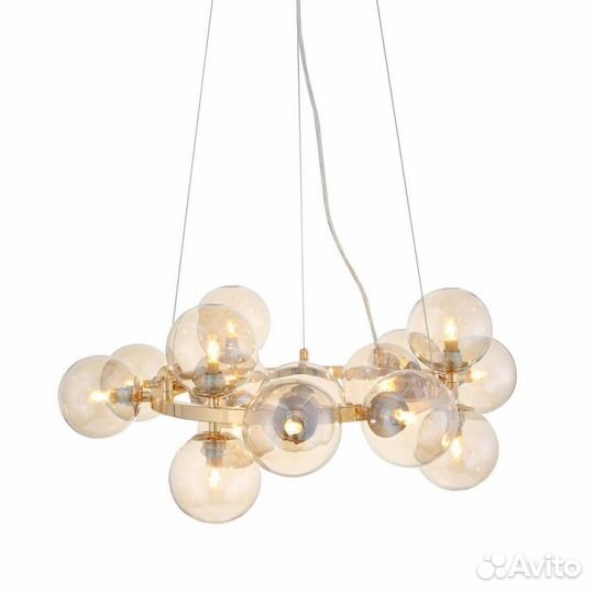 Люстра подвесная металл и стекло современная