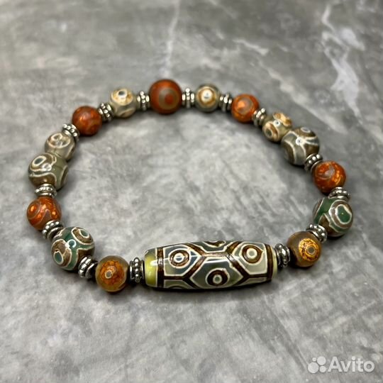 Браслет из бусин Дзи зоровье, успех, богатство