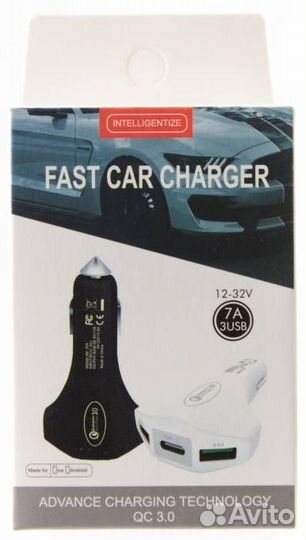 Автомобильное зарядное устройство M-91 USB QC3.0 +