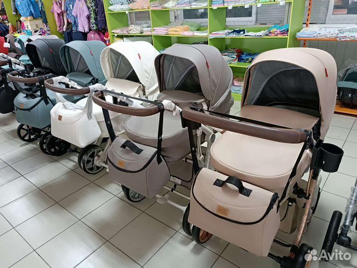 Коляска 2 в 1 3в1 эко кожа