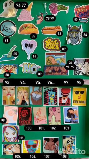 Наклейки цветные и черно-белые