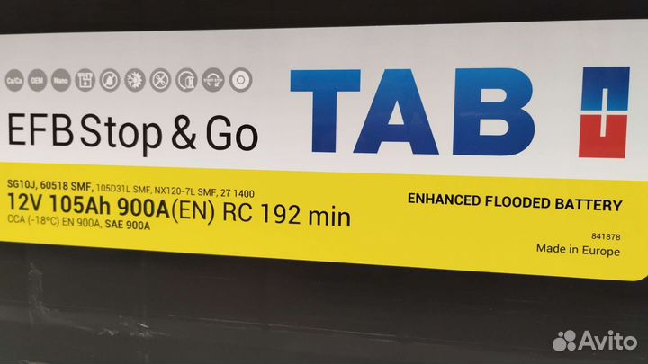 Аккумулятор для LC200 дизель. TAB EFB 95Ач 900А