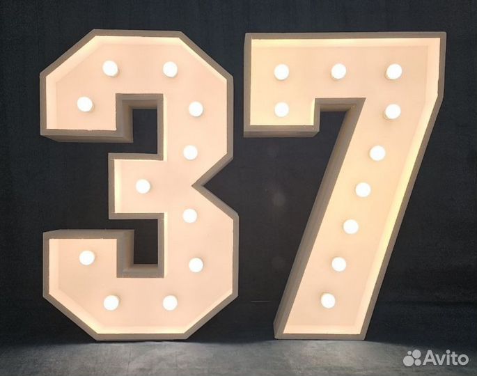 Цифры с лампочками в аренду на праздник