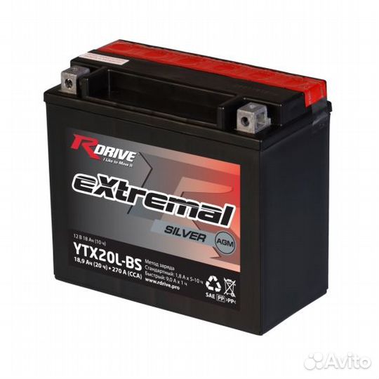 Аккумулятор rdrive eXtremal Silver YTX20L-BS