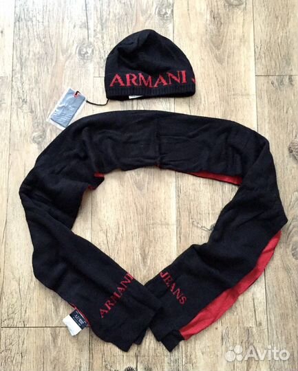 Комплект шапка и шарф Armani Оригинал новые