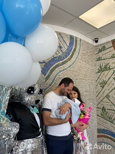 Ростовая кукла зайка и мишка, поздравление