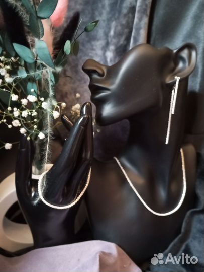 Серьги, браслет, колье чокер Минимализм