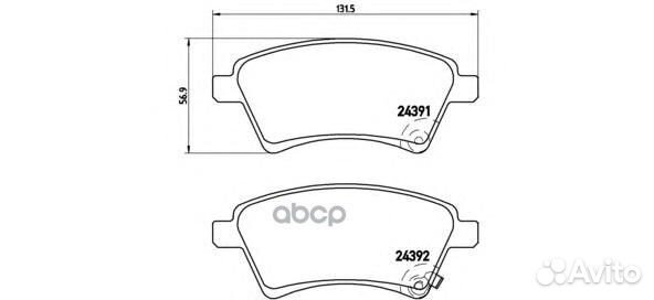 Колодки тормозные дисковые К-Т fiat sedici (FY)