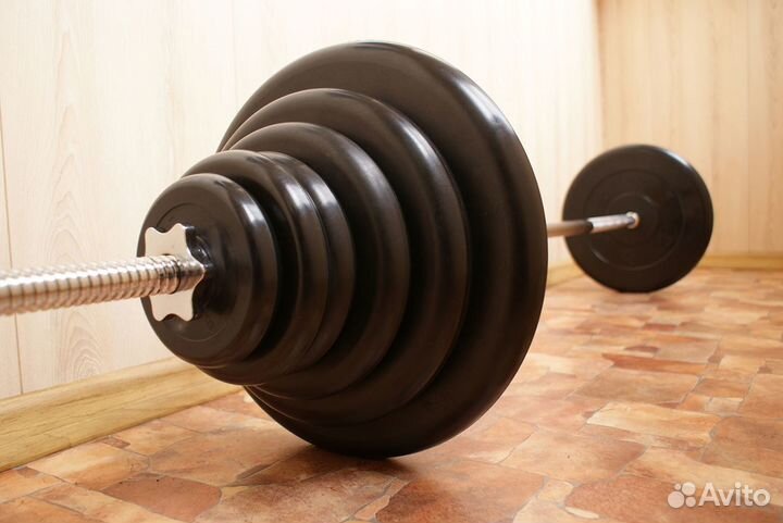 Штанга Atlet 90.6 кг (2x20.2x10.2x5, 4x2.5.2x1.25)