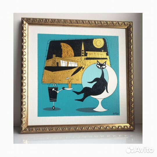 Картины с кошками Mid Century