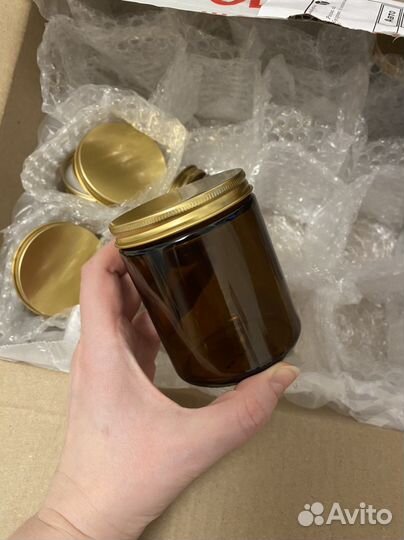 Банки для свечей 250 мл (золотая крышка)