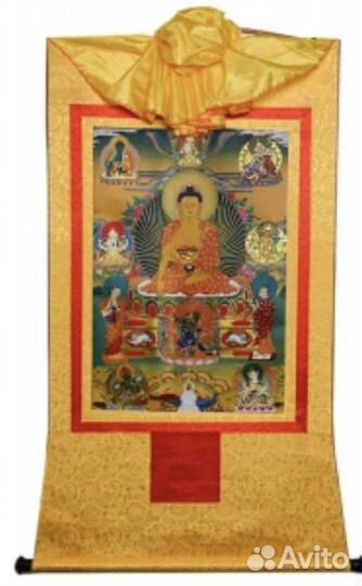Тханка Будда в золоте