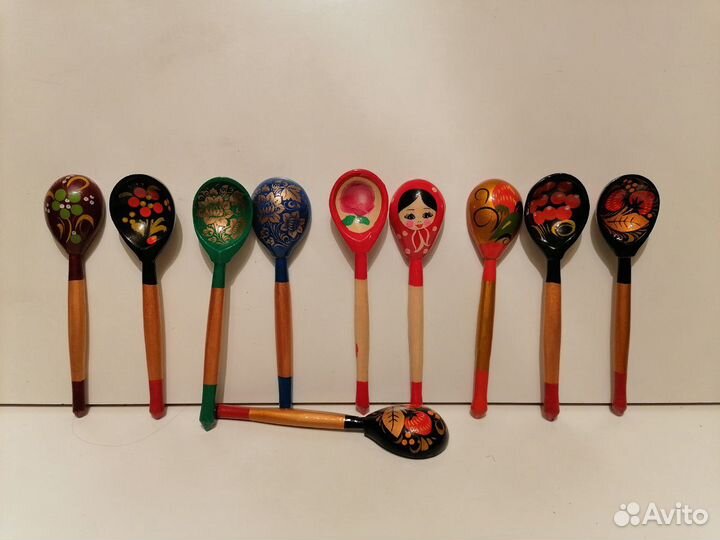 Ложки чайные с росписью из дерева