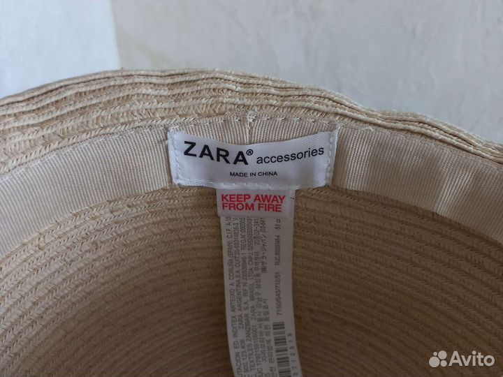 Соломенная шляпа детская zara 51см