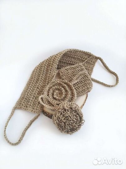 Мочалка из джута ручная работа