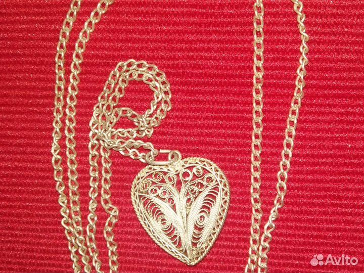 Кулон Сердечко на цепочке 70 см