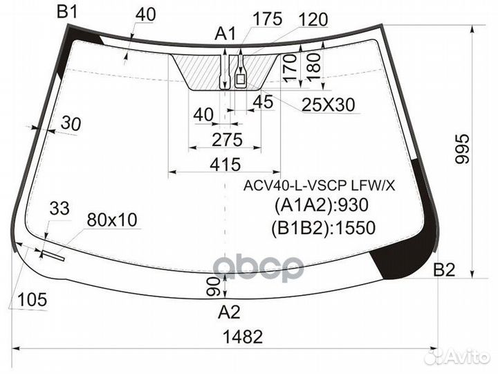 Стекло лобовое + дд toyota camry 06-11 ACV40-L