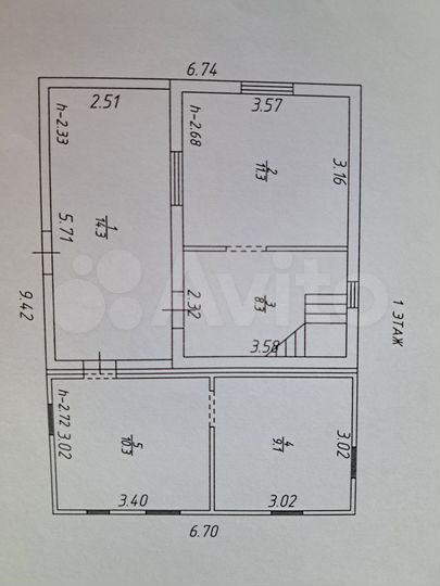 Дача 73,7 м² на участке 6 сот.