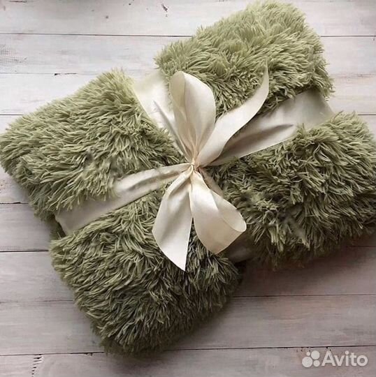 Покрывало Евро с длинным ворсом Травка