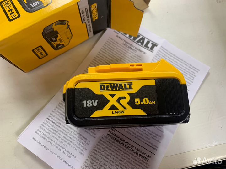 Аккумулятор dewalt Li-Ion XR DCB184 18 Вольт (5Ач)