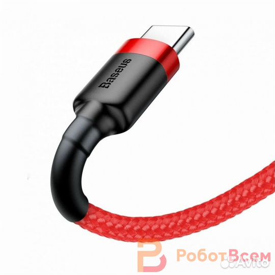 Кабель Baseus Cafule, USB - Type-C, 2А, 2м. - крас