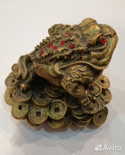 Денежная лягушка со стразами, вес 500 гр